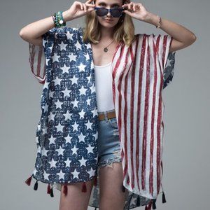 New! USA Flag Inspired Kimono